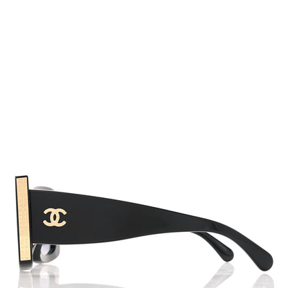Chanel Acetate Rectangle Sunglasses 5435 Black 3 of 8