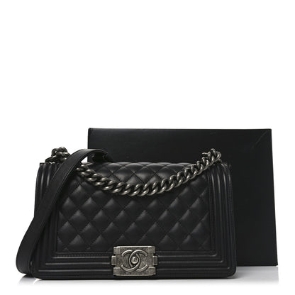 Chanel Calfskin Quilted Medium Boy Flap Black 11 of 11