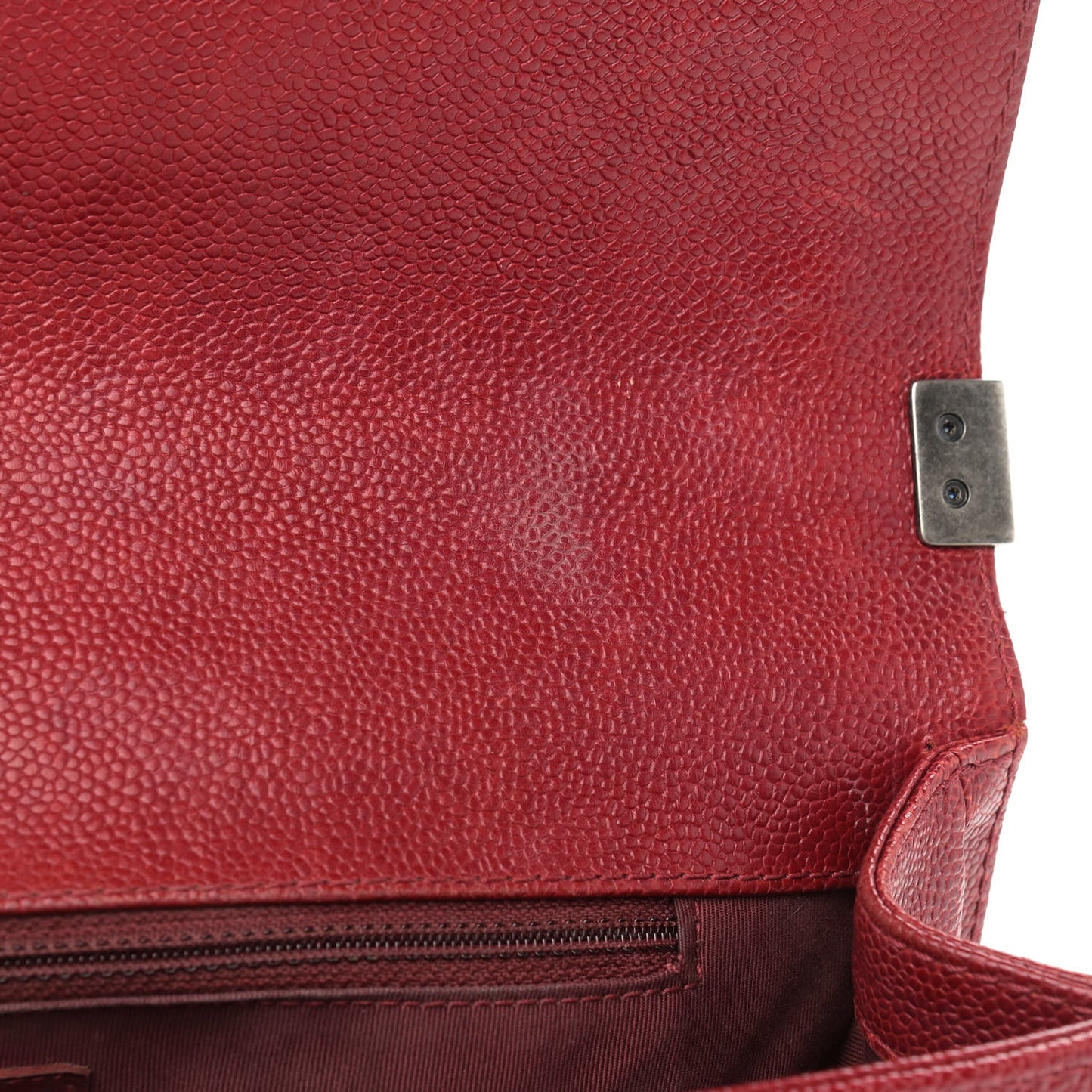 Caviar Quilted Large Boy Flap Dark Red