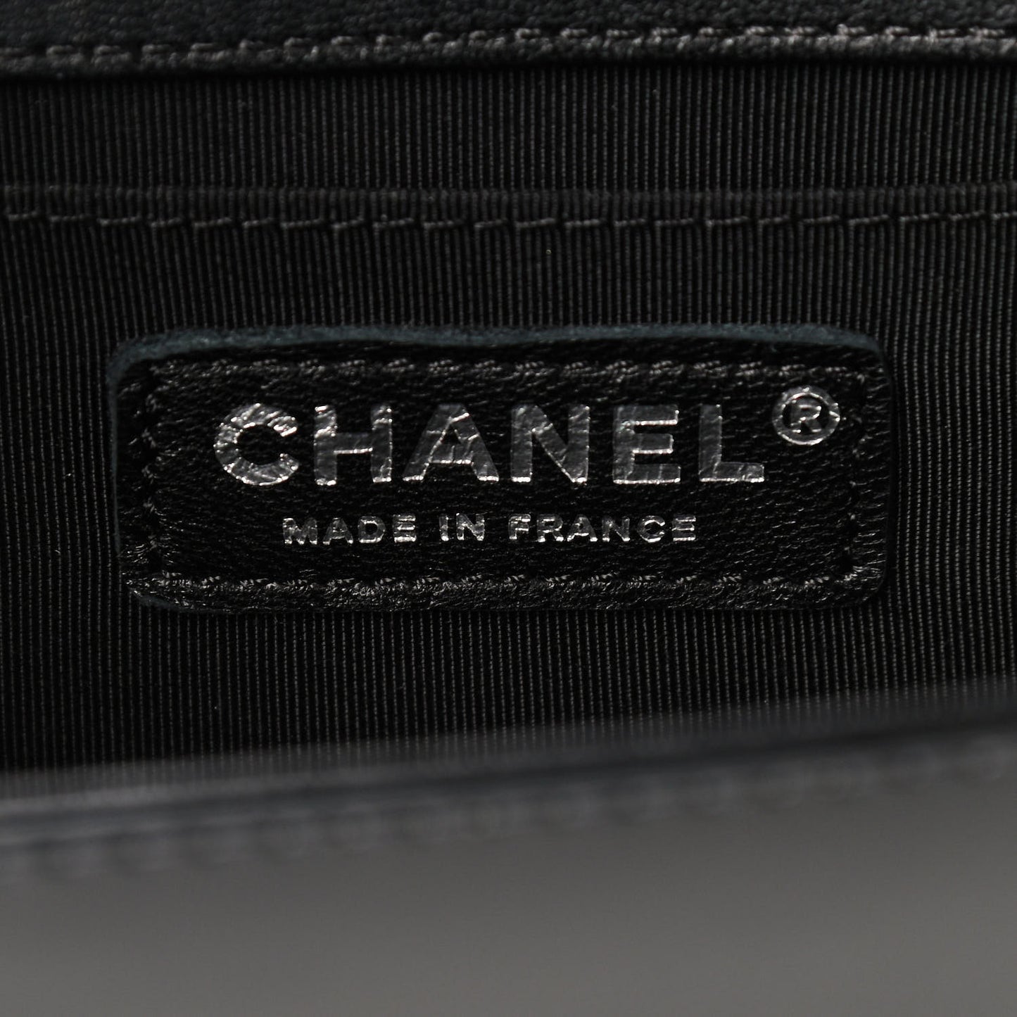 Glazed Calfskin Medium Boy Flap Black