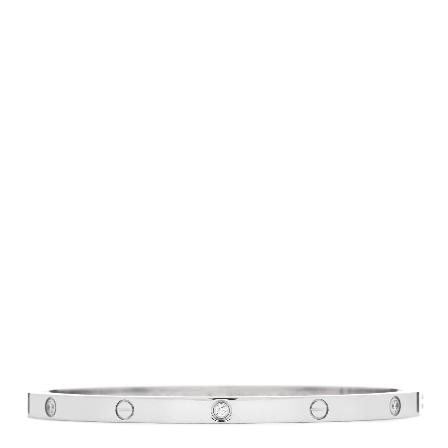 18K White Gold 6 Diamond Small LOVE Bracelet 16