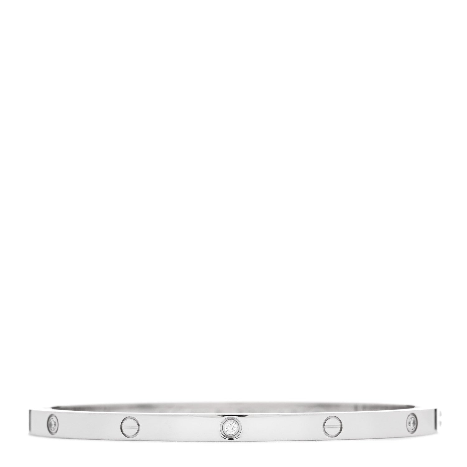 Cartier 18K White Gold 6 Diamond Small LOVE Bracelet 16 1 of 5