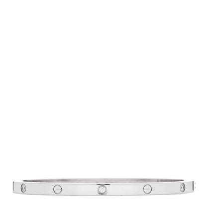Cartier 18K White Gold 6 Diamond Small LOVE Bracelet 16 1 of 5