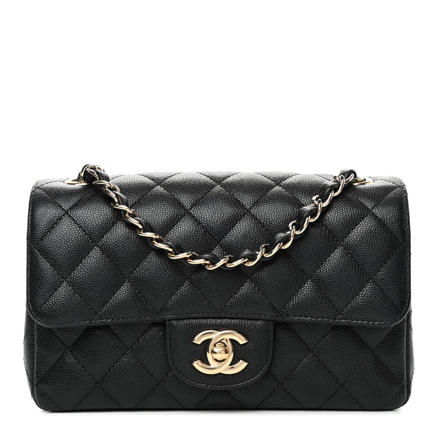 Caviar Quilted Mini Rectangular Flap Black
