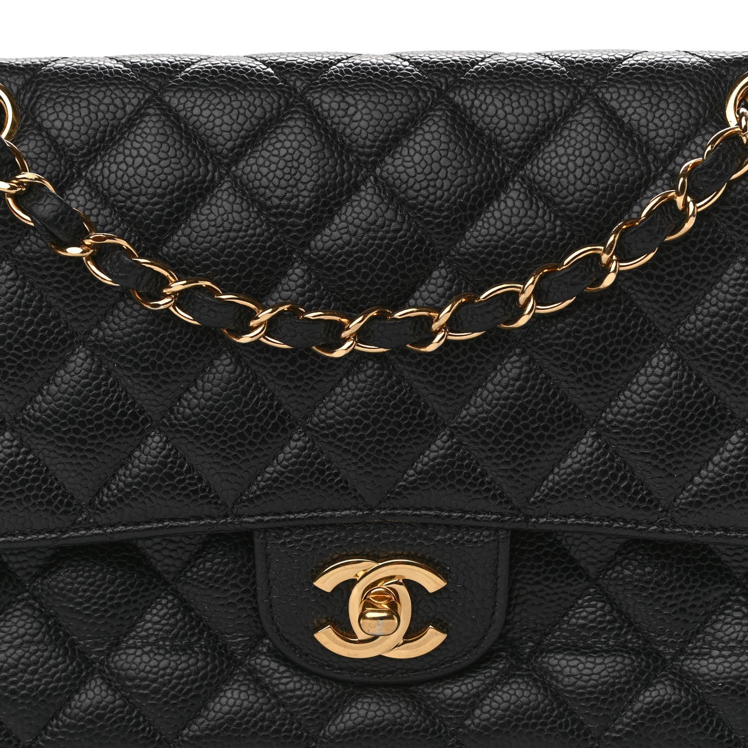 Chanel Caviar Quilted Medium Double Flap Black 8 of 15