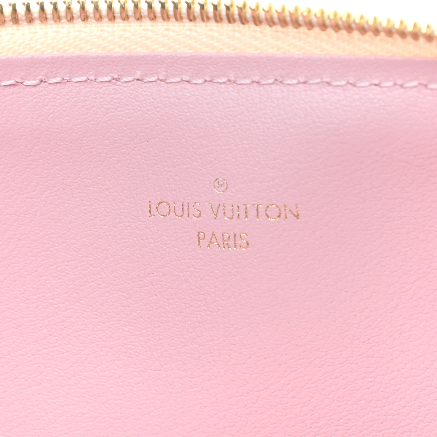 Damier Azur Felicie Chain Wallet Zippered Insert Rose Ballerine