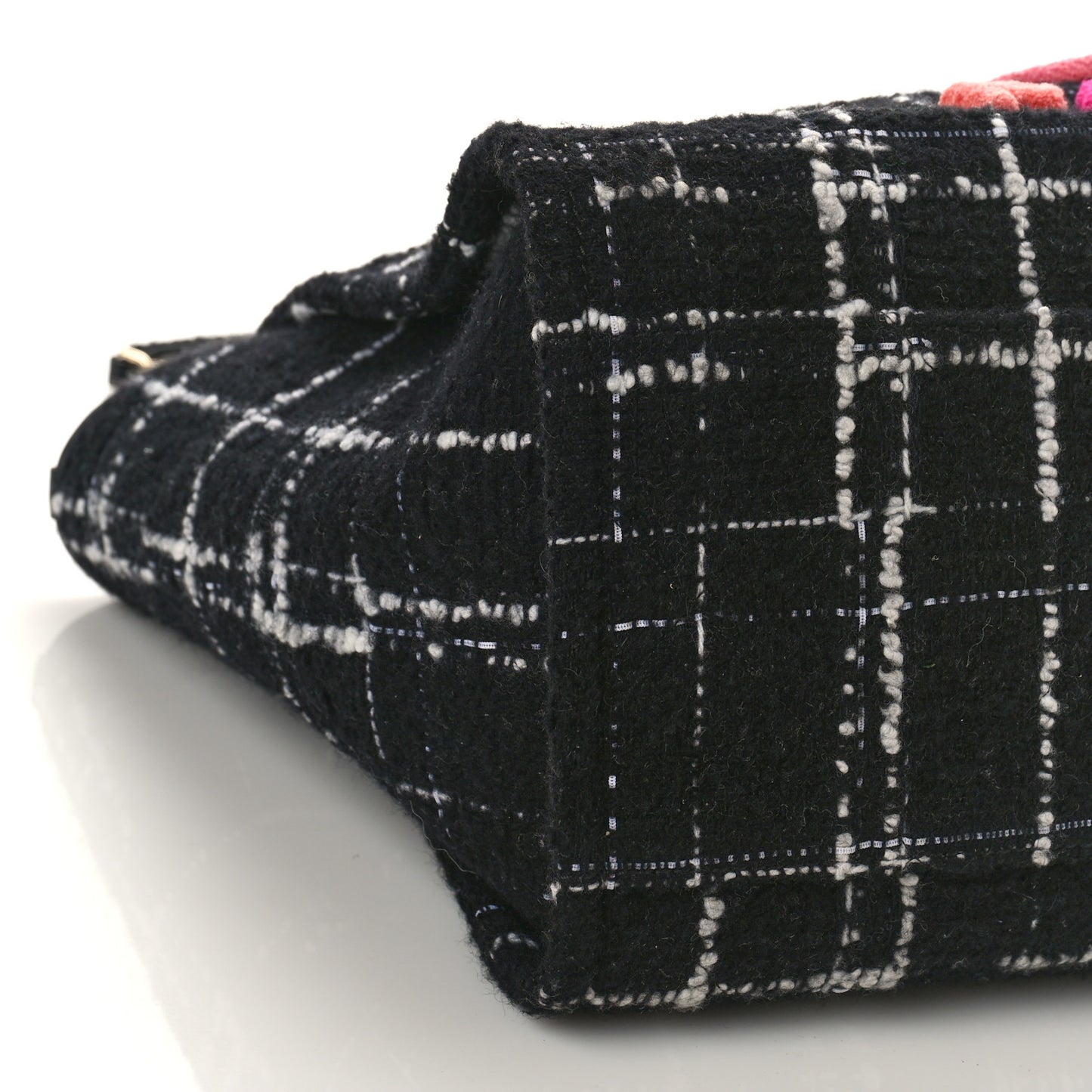 Tweed Medium Deauville Tote Black White Multicolor