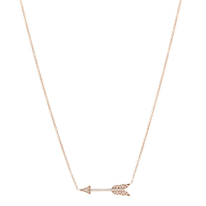 Tiffany 18K Rose Gold Diamond Arrow Pendant Necklace 1 of 5
