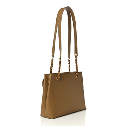 Chanel Caviar Flap Shoulder Bag Beige 2 of 14