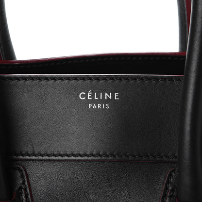 Celine Smooth Calfskin Mini Luggage Black Pink Trim 7 of 14