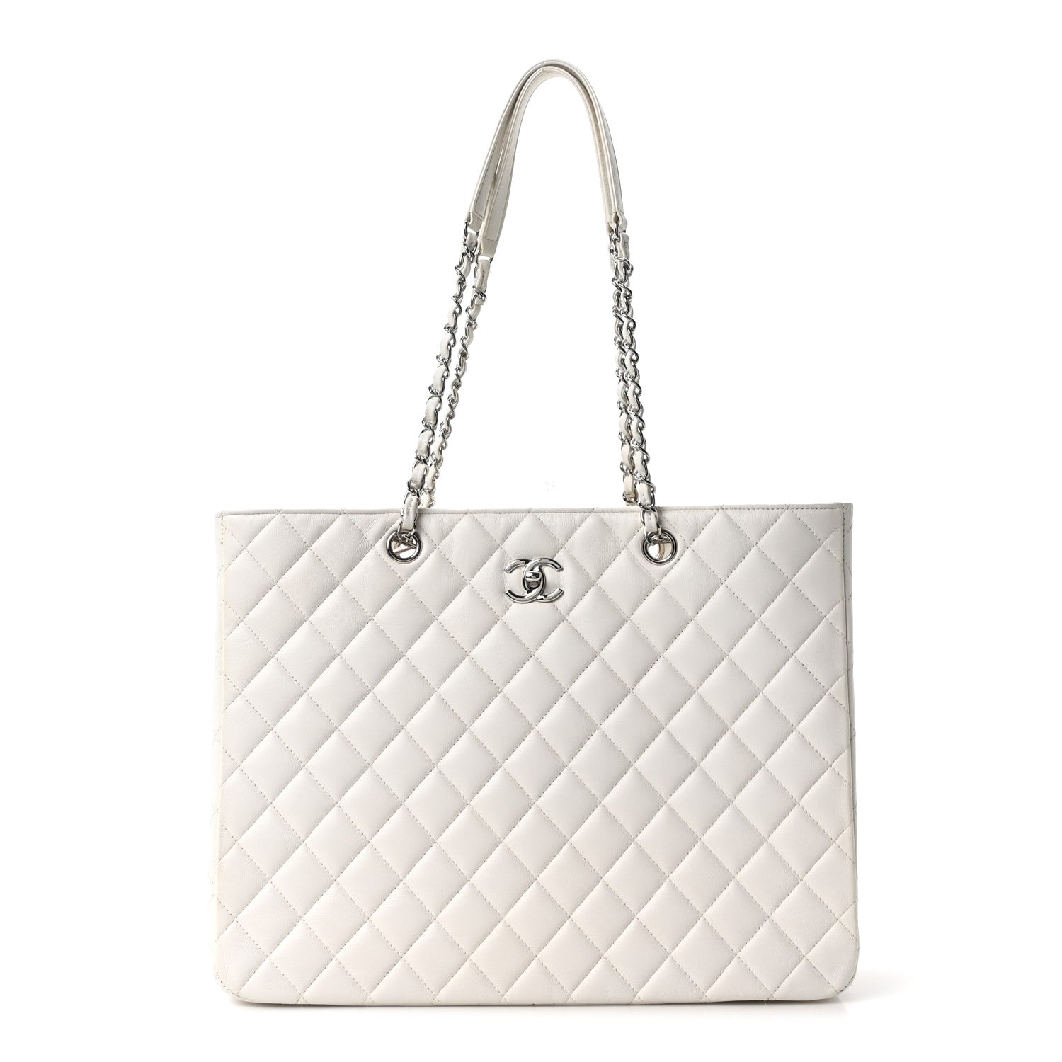 Chanel Calfskin Quilted Large Classic Shopping Tote White 1 of 11