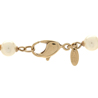 Chanel Pearl Crystal CC Camellia Short Necklace Gold 4 of 5