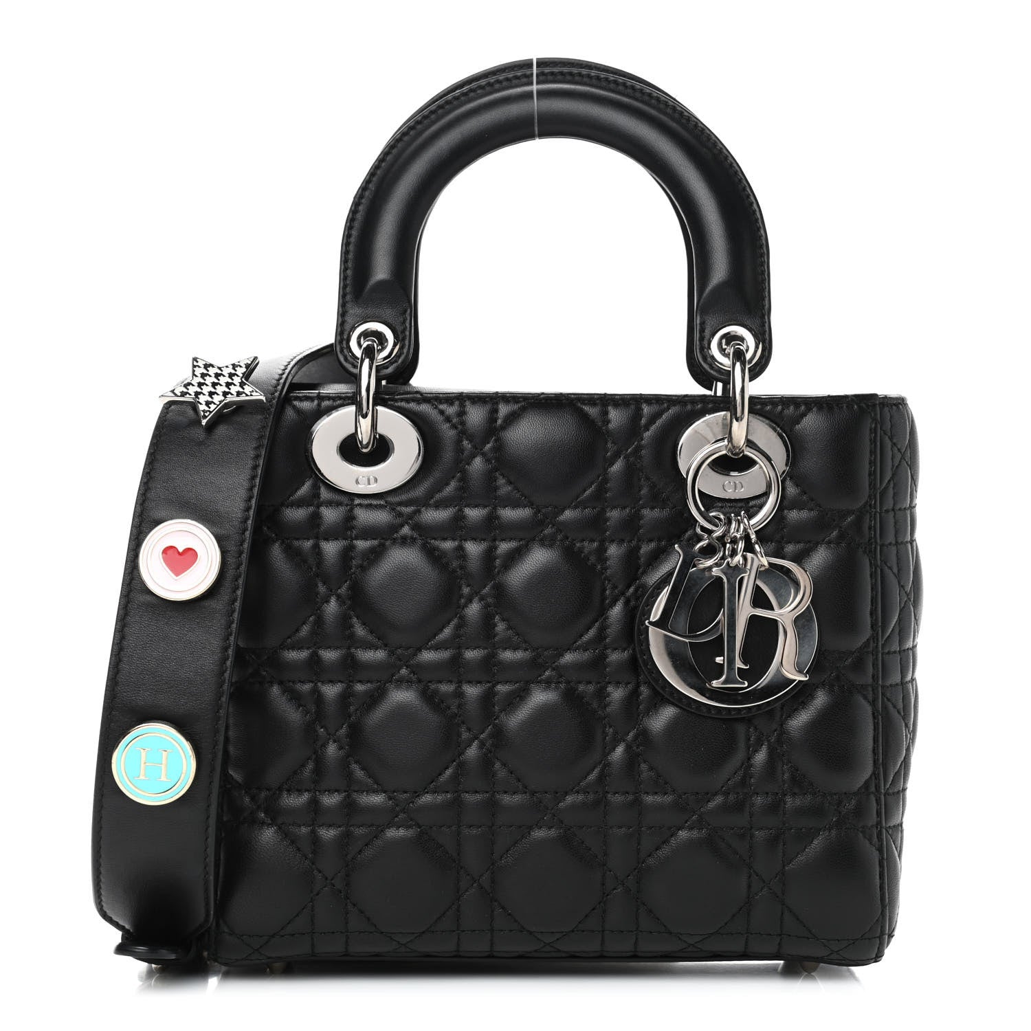 Christian Dior Lambskin Cannage Small Lucky Badges My Lady Dior Black 1 of 5