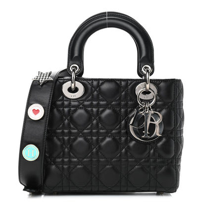 Christian Dior Lambskin Cannage Small Lucky Badges My Lady Dior Black 1 of 5