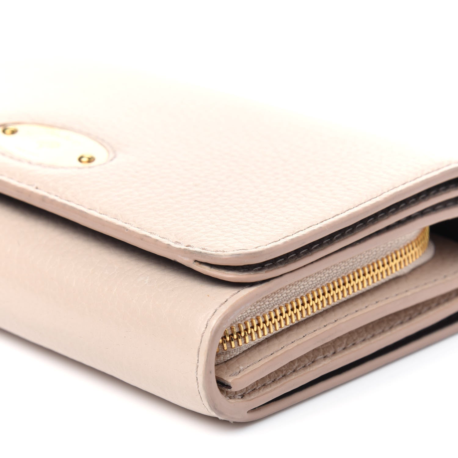 Mulberry Small Classic Grain Medium Plaque French Purse Wallet Rosewater 9 of 17