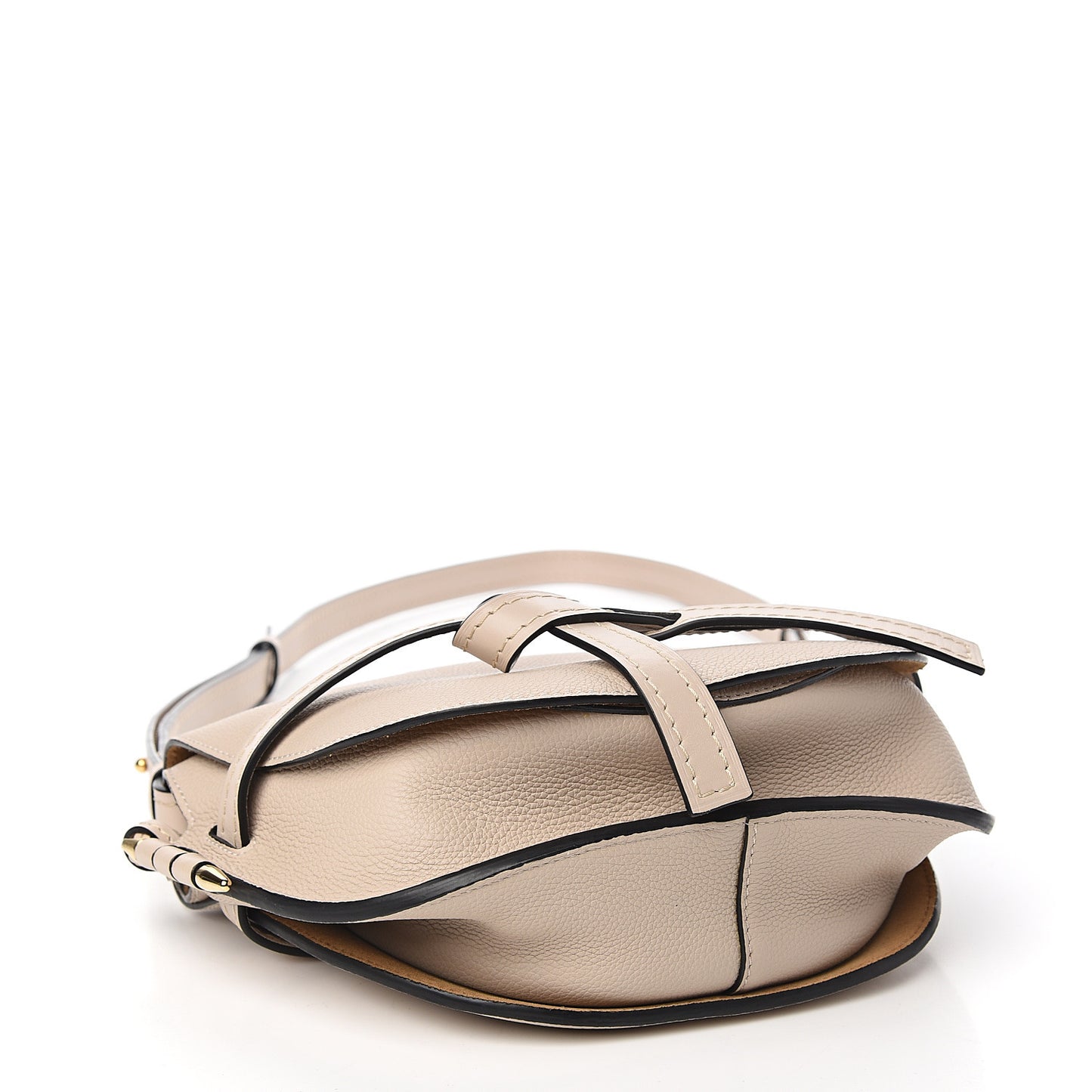 Grained Calfskin Small Gate Crossbody Bag Light Oat