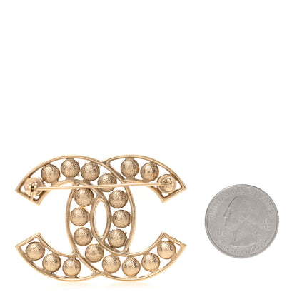 Chanel Pearl Crystal CC Brooch Gold Pearly White 2 of 4