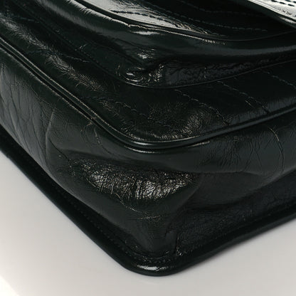 Saint Laurent Crinkled Calfskin Matelasse Monogram Medium Niki Chain Satchel Military Olive 9 of 9