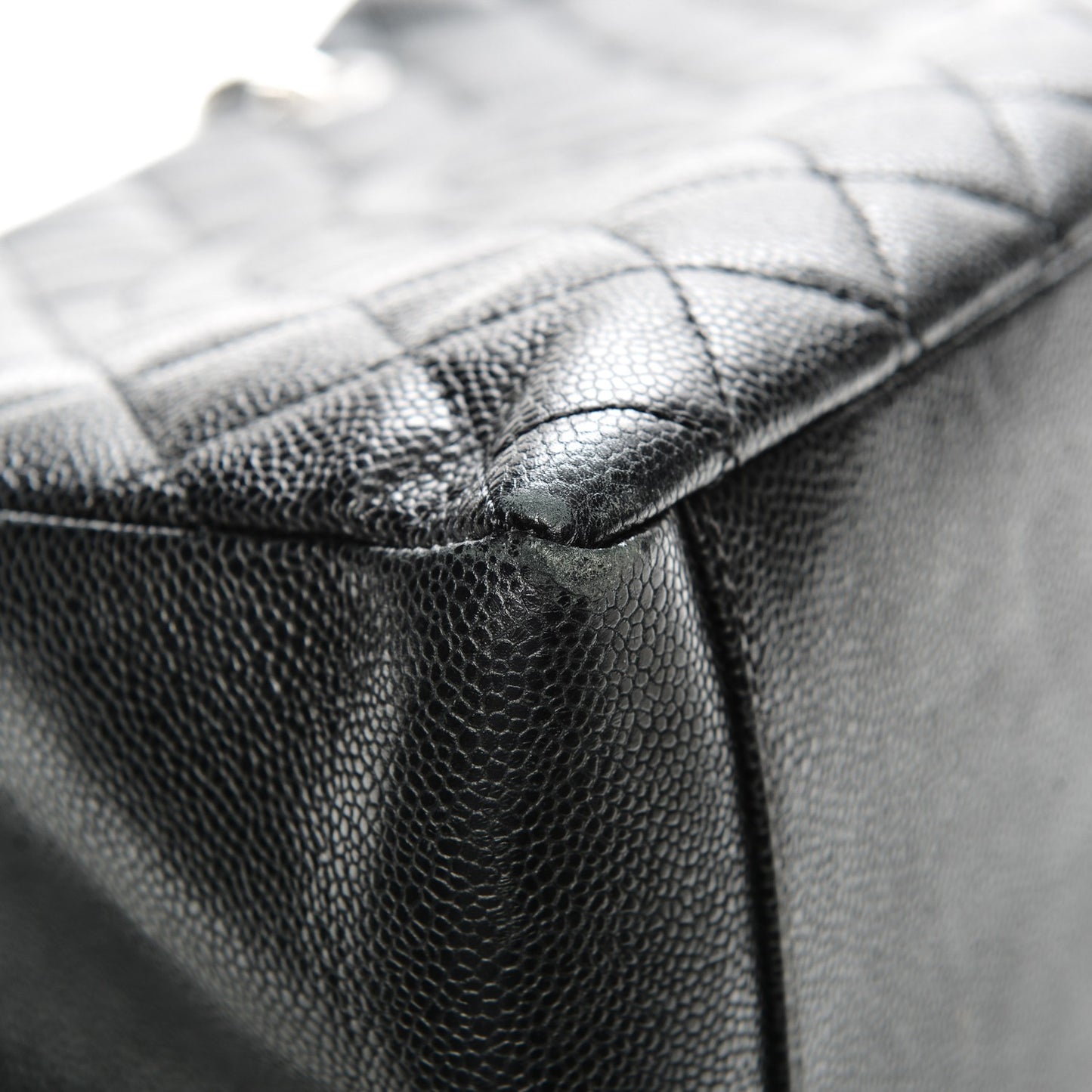 Caviar Quilted Grand Shopping Tote GST Black