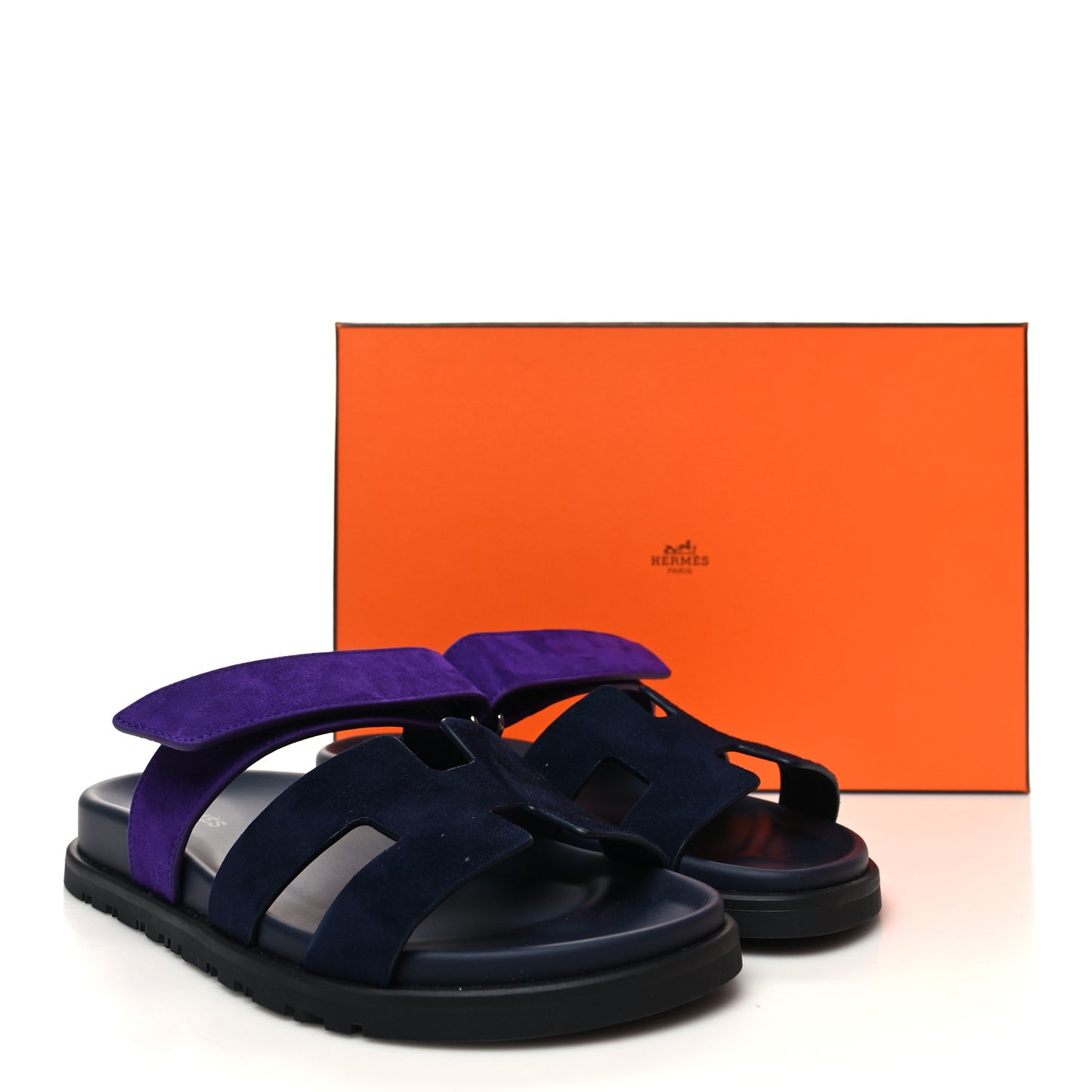 Suede Goatskin Womens Chypre Sandals 37.5 Marine Violet Majorette