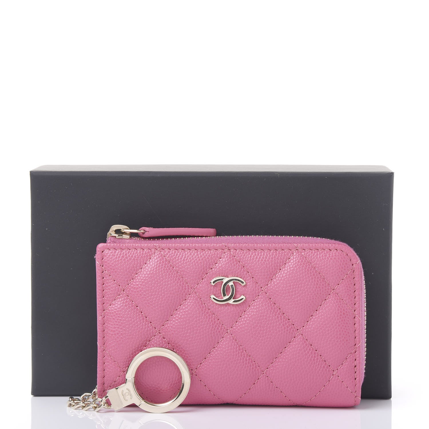 Chanel Caviar Quilted Key Holder Case Pink 11 of 11