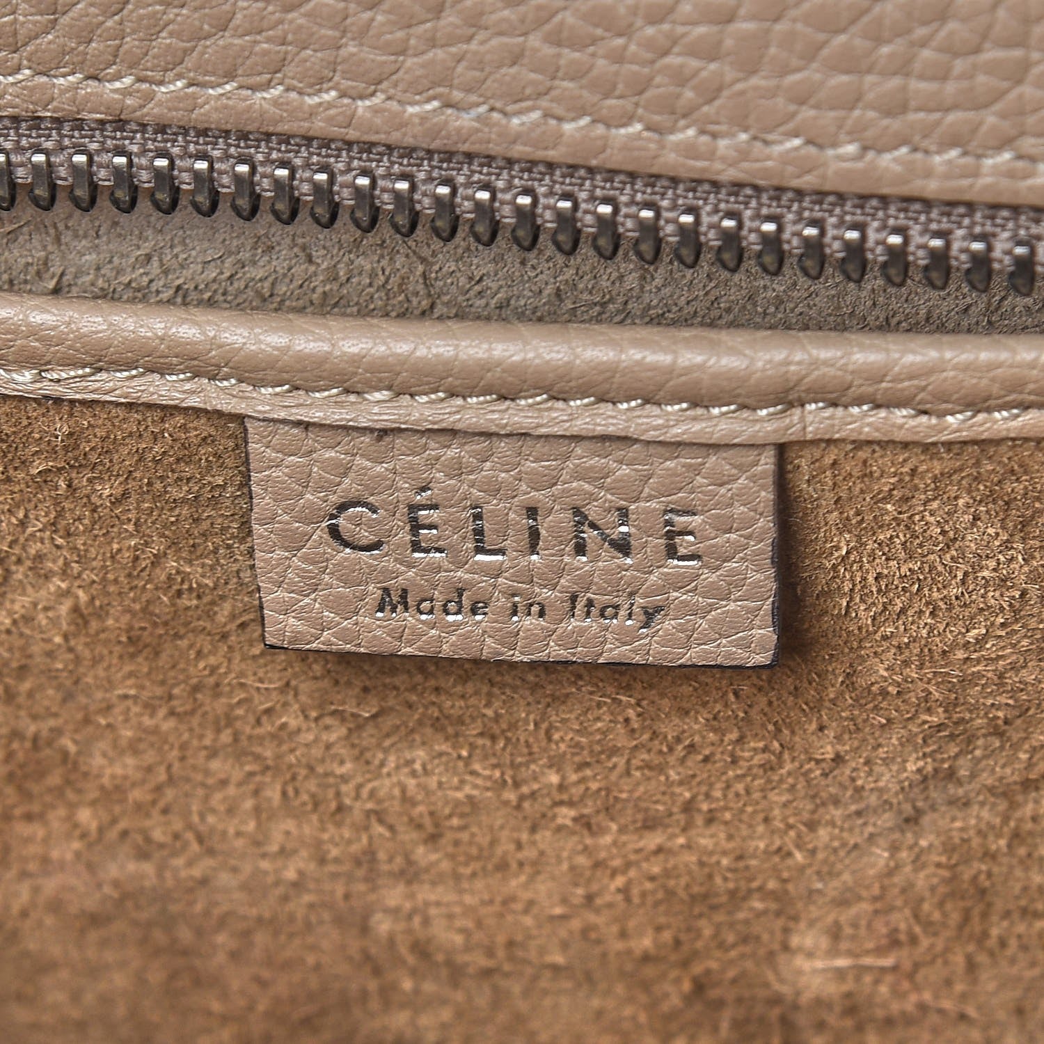 Celine Drummed Calfskin Nano Luggage Dune 7 of 9