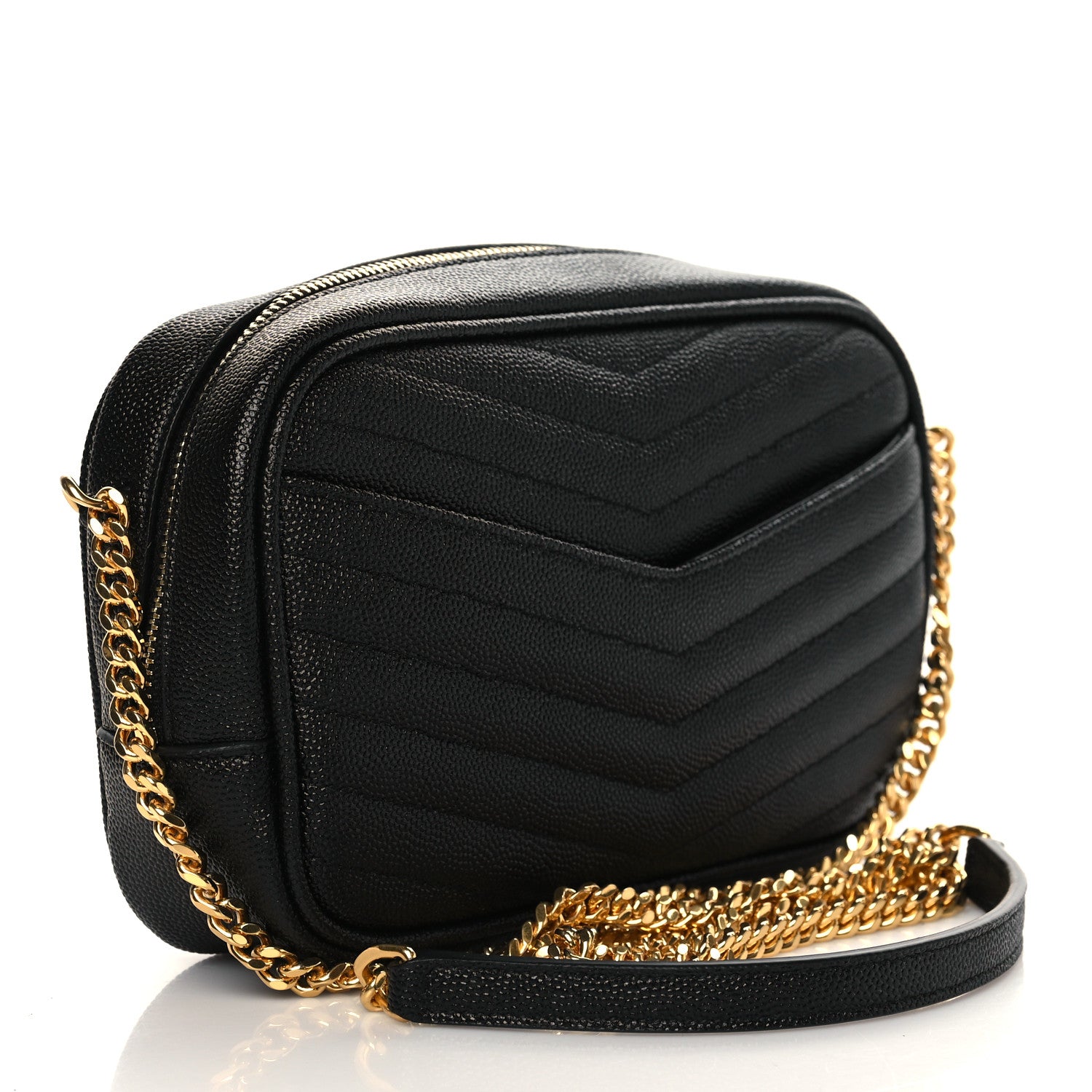 Saint Laurent Grain De Poudre Matelasse Monogram Mini Lou Camera Bag Black 3 of 6