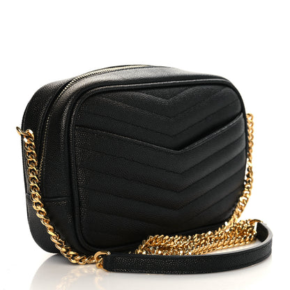 Saint Laurent Grain De Poudre Matelasse Monogram Mini Lou Camera Bag Black 3 of 6