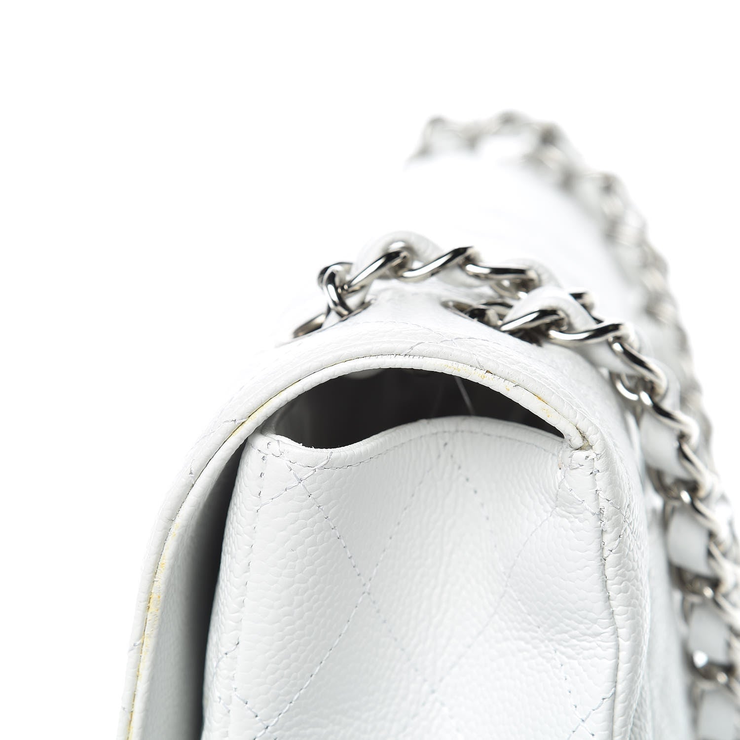Chanel Caviar Quilted Maxi Single Flap White 12 of 19