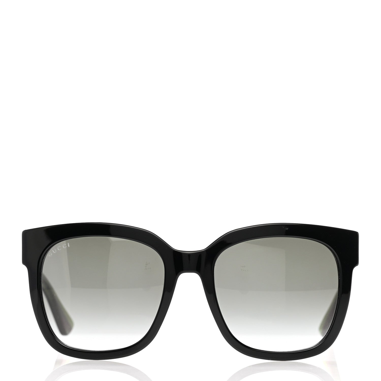 Gucci Acetate Square Frame Web Glitter Sunglasses GG0034S Black Green 2 of 10