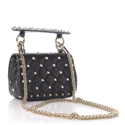 Valentino Garavani Nappa Micro Rockstud Spike Shoulder Bag Black 3 of 10