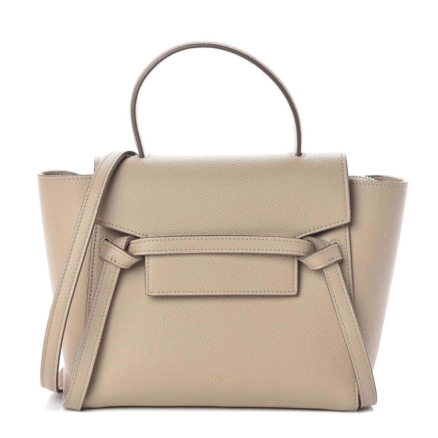 Grained Calfskin Nano Belt Bag Light Taupe