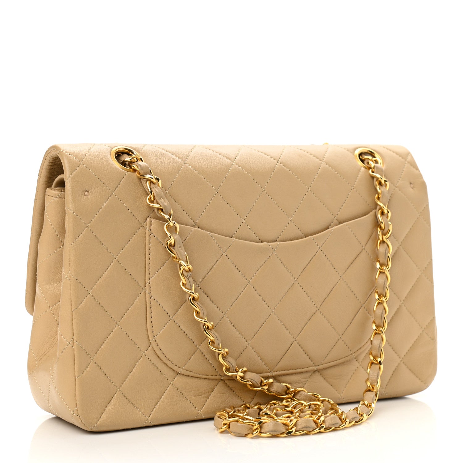 Chanel Lambskin Quilted Medium Double Flap Beige 3 of 10