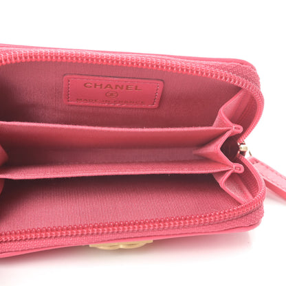 Chanel Lambskin Quilted Boy Zip Around Coin Purse Wallet Pink 5 of 8