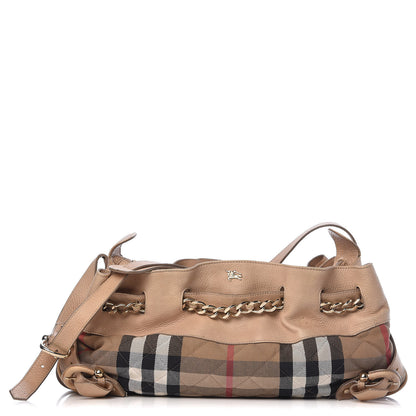 Burberry Calfskin Quilted House Check Shoulder Bag Beige 1 of 15