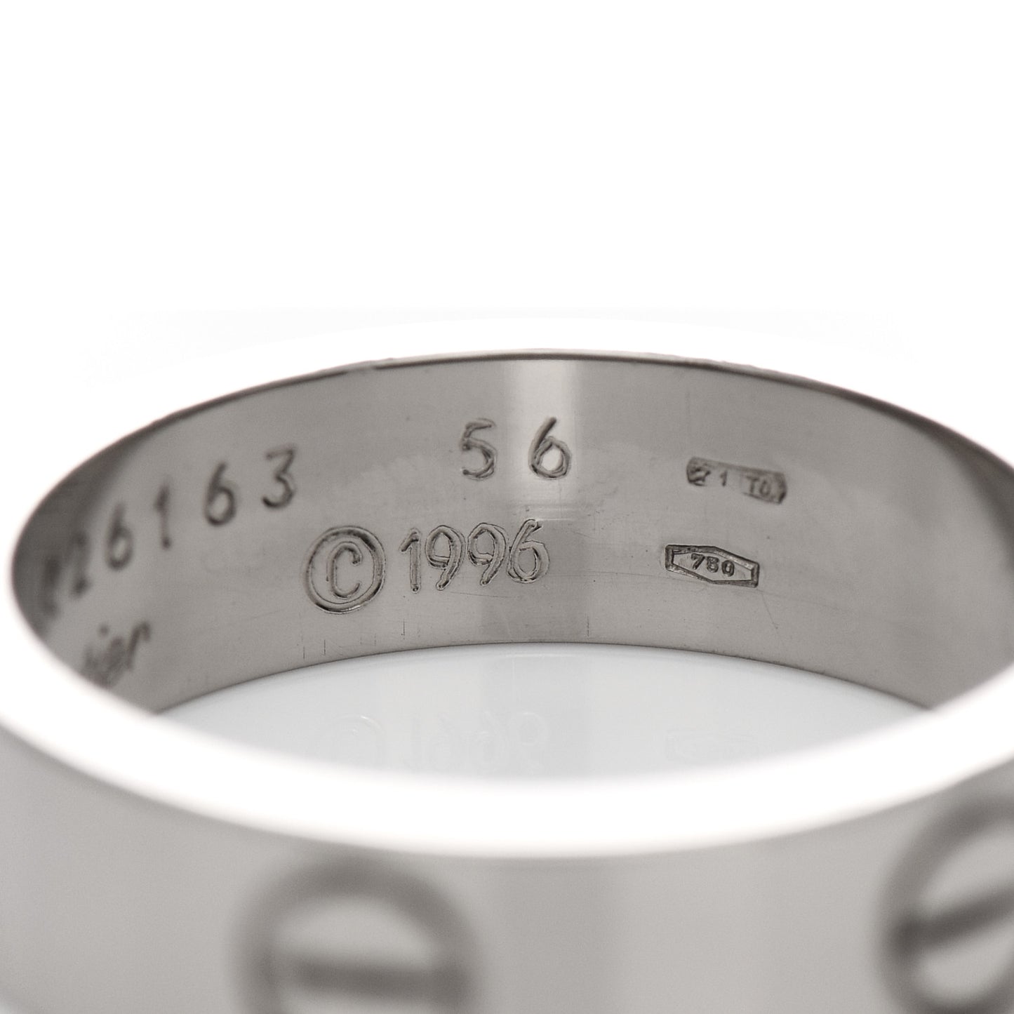 18K White Gold 5.5mm LOVE Ring 56 7.5