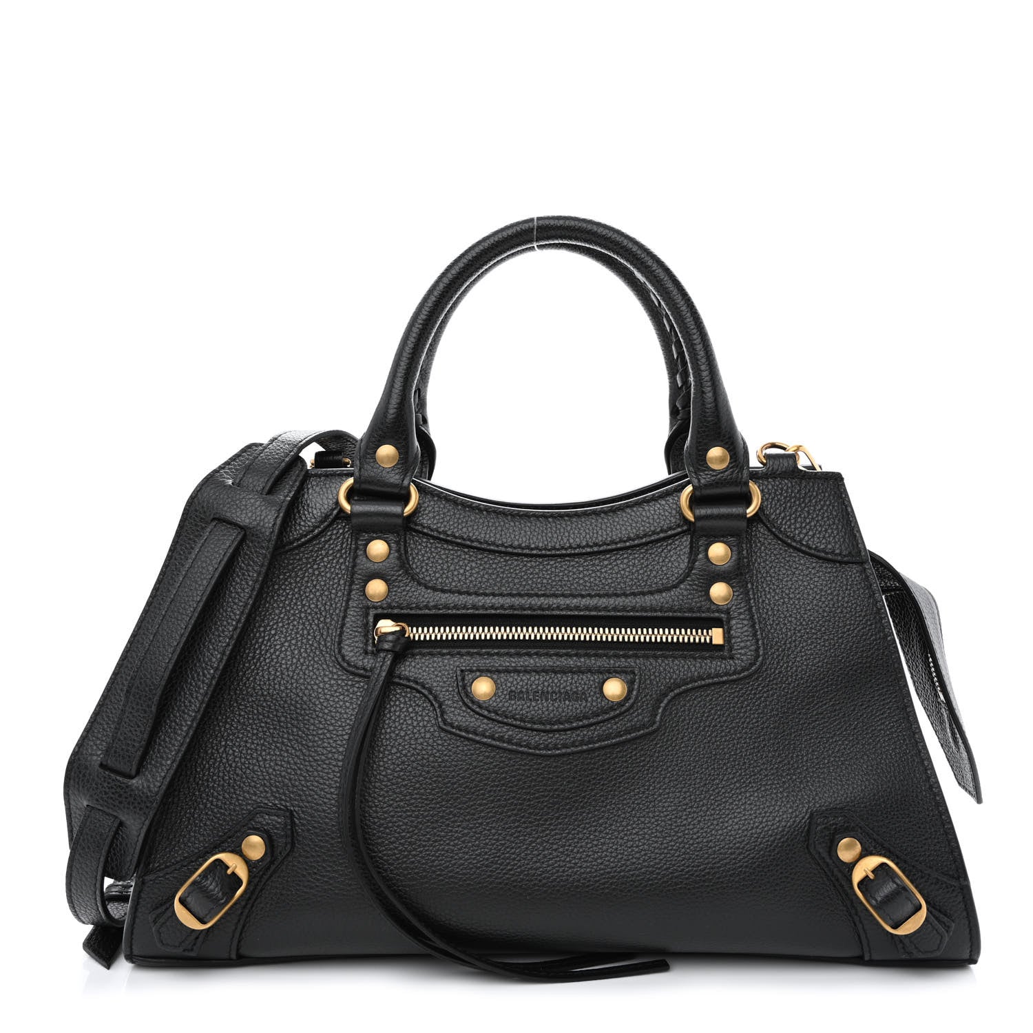 Balenciaga Grained Calfskin Neo Classic Gold Hardware S City Black 1 of 10