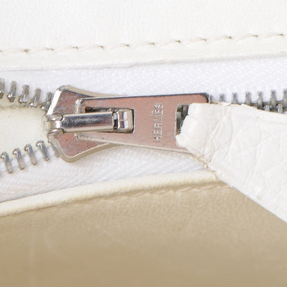 Hermes Toile Taurillon Clemence Birkin 35 White 18 of 41