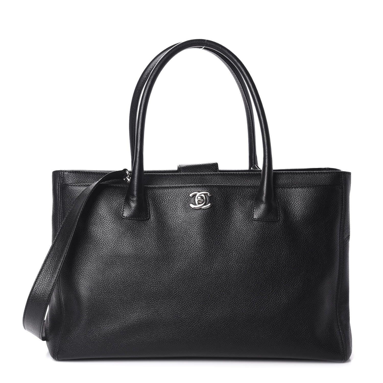 Chanel Calfskin Cerf Executive Shopper Tote Black 1 of 12