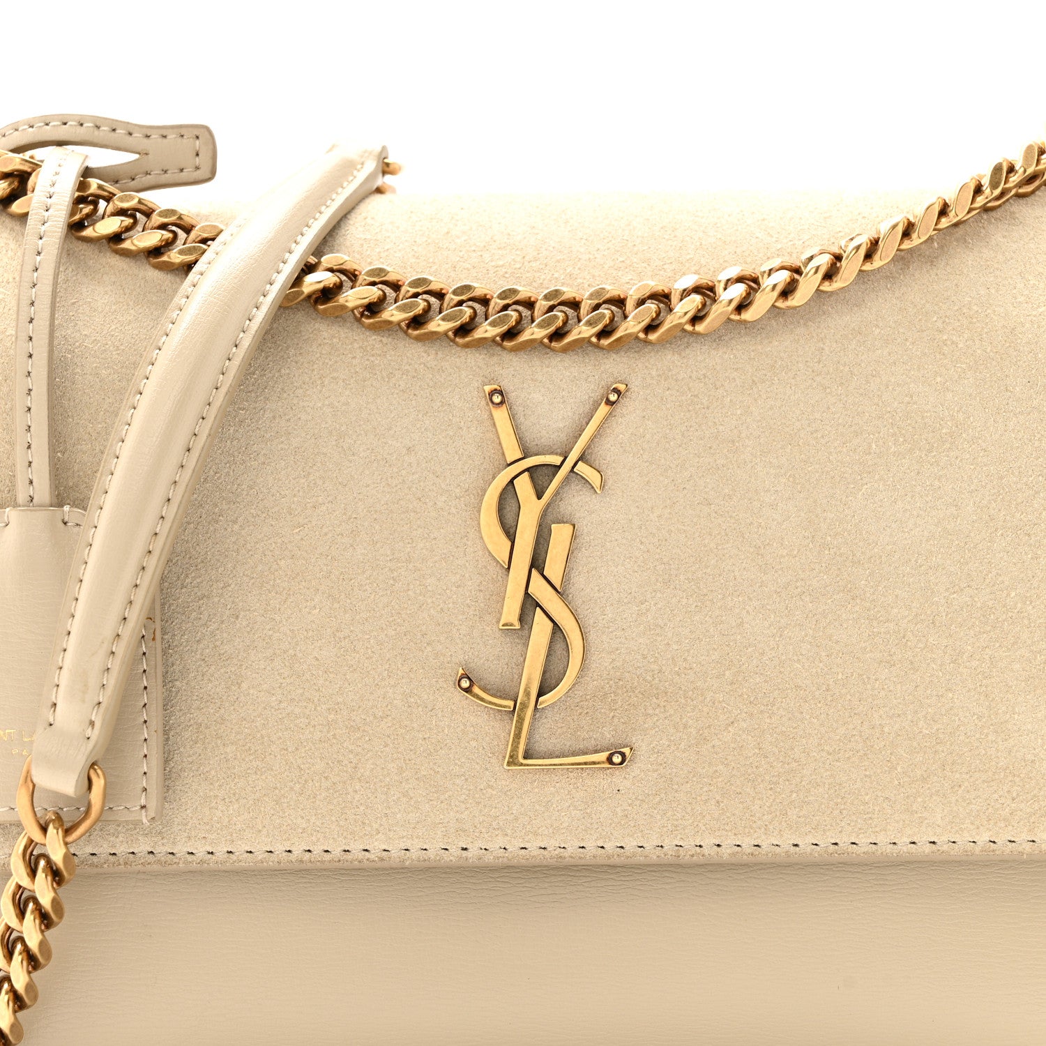 Saint Laurent Suede Calfskin Medium Monogram Sunset Sea Salt 9 of 16