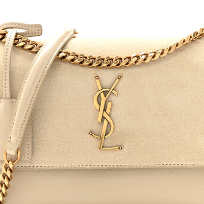 Saint Laurent Suede Calfskin Medium Monogram Sunset Sea Salt 9 of 16