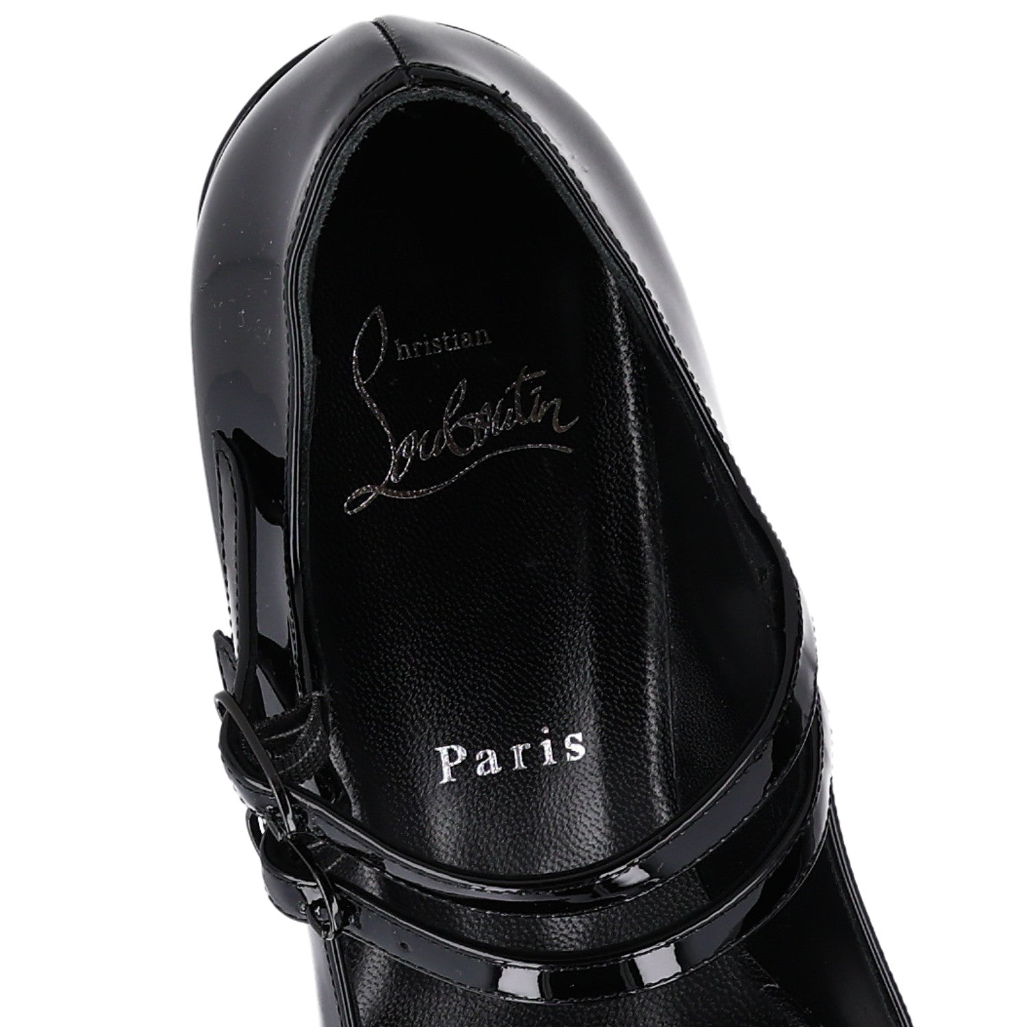 Christian Louboutin Patent Miss Jane Mary Janes 55 Pumps 37.5 Black 9 of 10