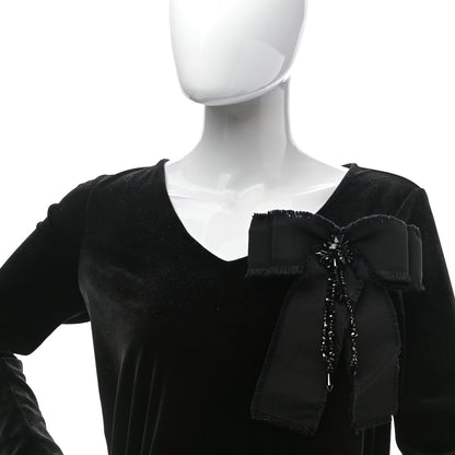 Gucci Grosgrain Crystal Bow Brooch Black 2 of 5