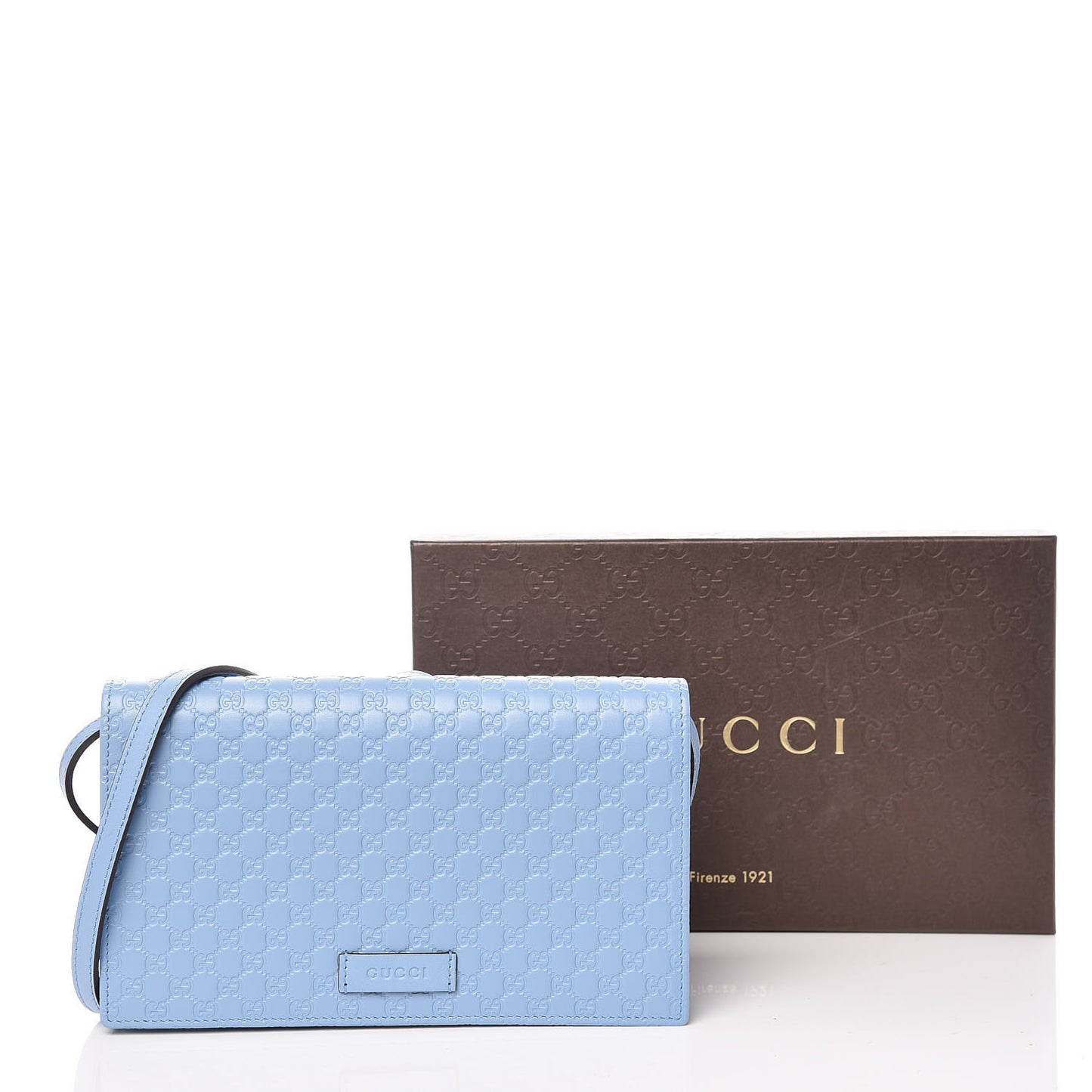 Microguccissima Crossbody Wallet Mineral Blue