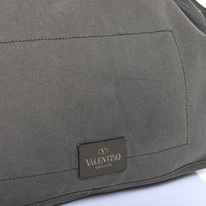 Valentino Garavani Canvas Butterfly Embroidered Rockstud Messenger Bag Military Green 15 of 25