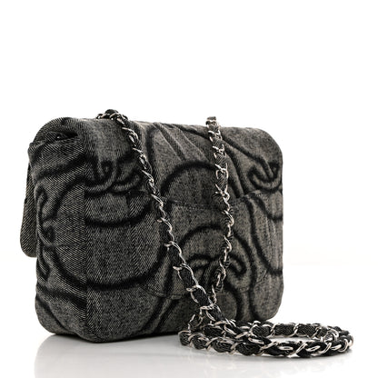 Chanel Denim Stitched Mini Square Flap Black 2 of 10