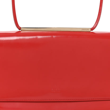 Gucci Calfskin Metal Bar Handbag Red 8 of 10