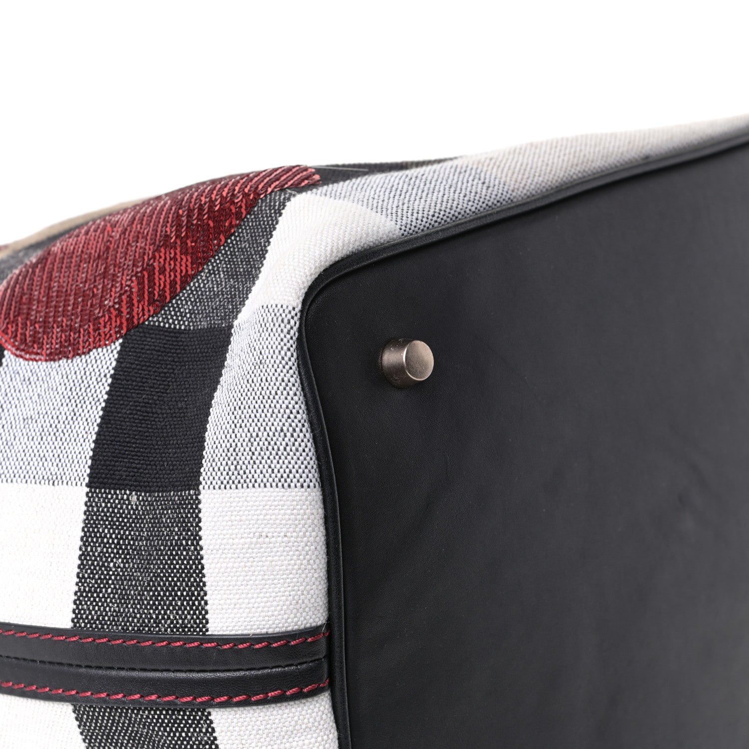 Burberry Canvas Mega Check Sequin Heart Medium Ashby Hobo Black 8 of 13