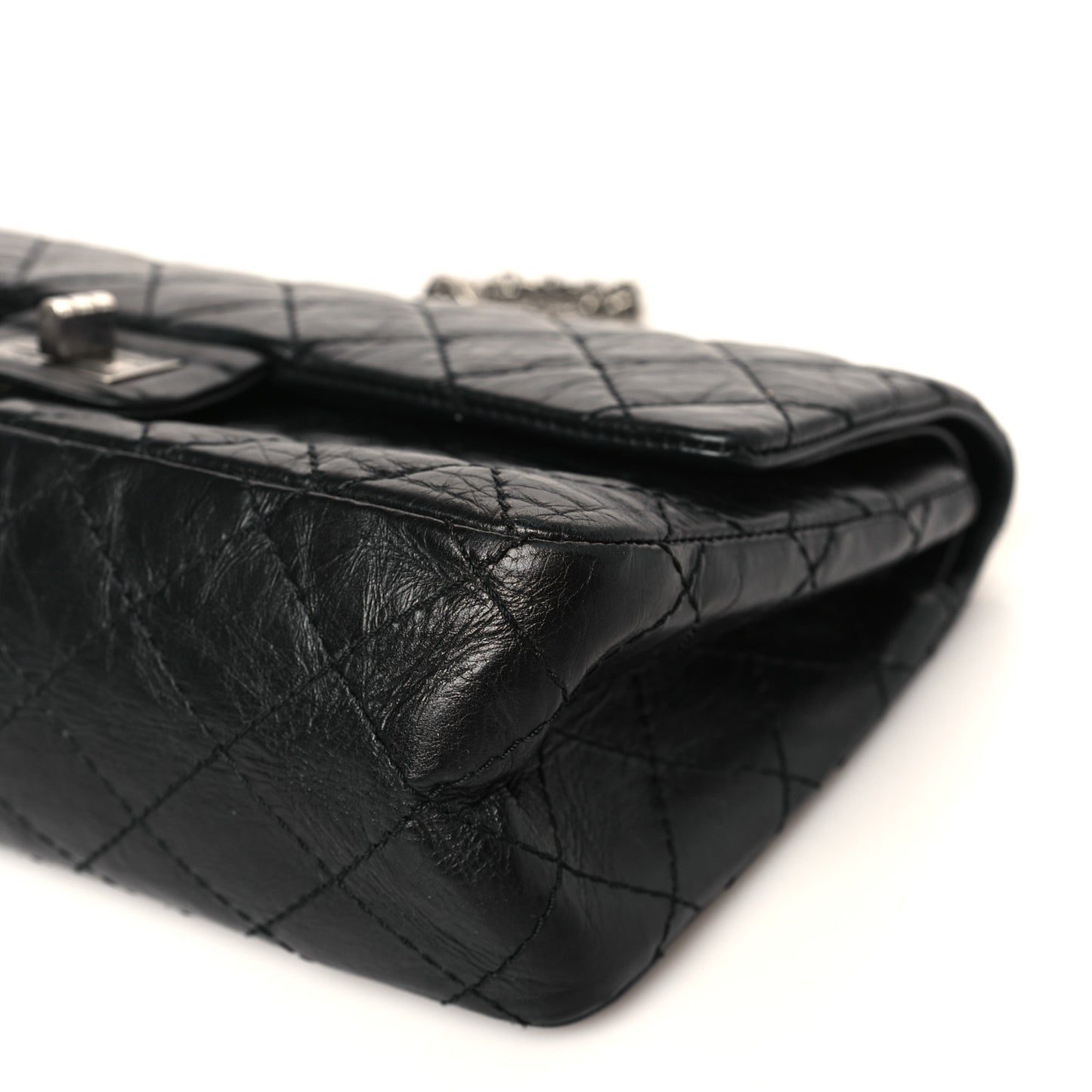 Aged Calfskin Quilted 2.55 Reissue 225 Flap Black