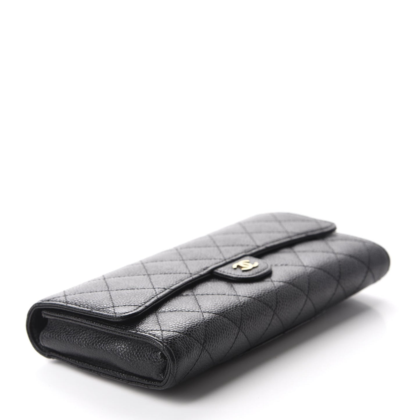 Caviar Quilted Travel Wallet Black